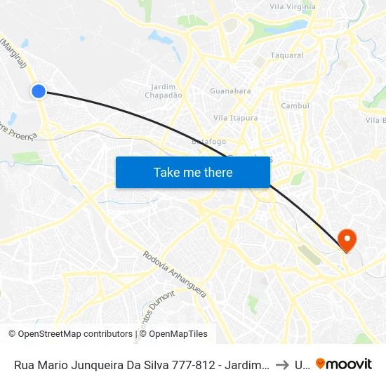 Rua Mario Junqueira Da Silva 777-812 - Jardim Eulina Campinas - SP Brasil to Unip map