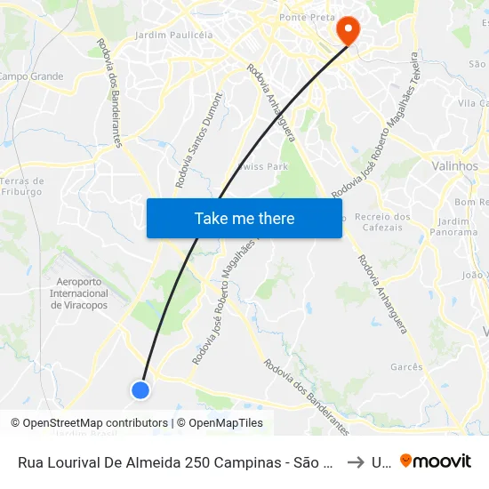 Rua Lourival De Almeida 250 Campinas - São Paulo 13053-614 Brasil to Unip map