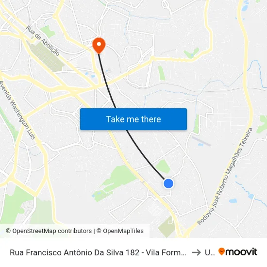 Rua Francisco Antônio Da Silva 182 - Vila Formosa Campinas - SP 13045-025 Brasil to Unip map