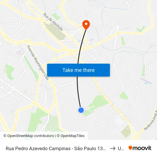 Rua Pedro Azevedo Campinas - São Paulo 13044 Brasil to Unip map
