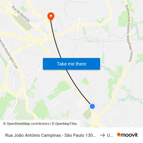 Rua João António Campinas - São Paulo 13045 Brasil to Unip map