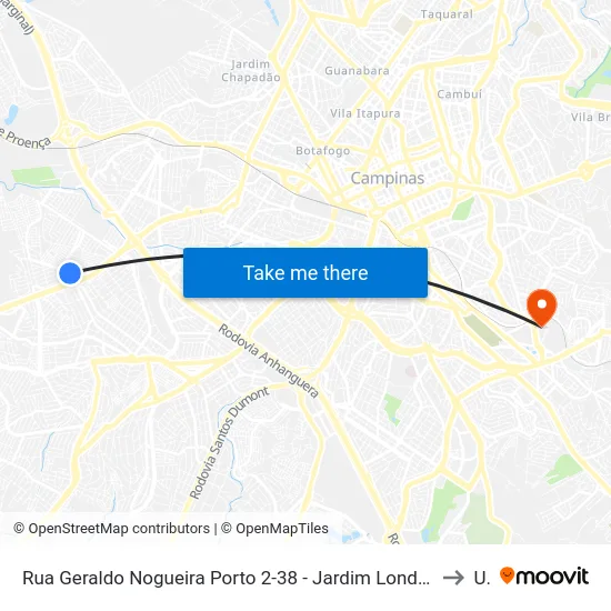 Rua Geraldo Nogueira Porto 2-38 - Jardim Londres Campinas - SP 13060-255 República Federativa Do Brasil to Unip map