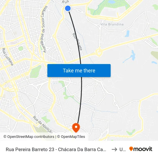Rua Pereira Barreto 23 - Chácara Da Barra Campinas - SP Brasil to Unip map