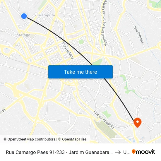 Rua Camargo Paes 91-233 - Jardim Guanabara Campinas - SP 13073-350 Brasil to Unip map