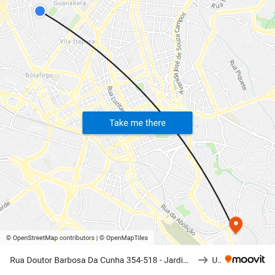 Rua Doutor Barbosa Da Cunha 354-518 - Jardim Guanabara Campinas - SP 13073-320 Brasil to Unip map