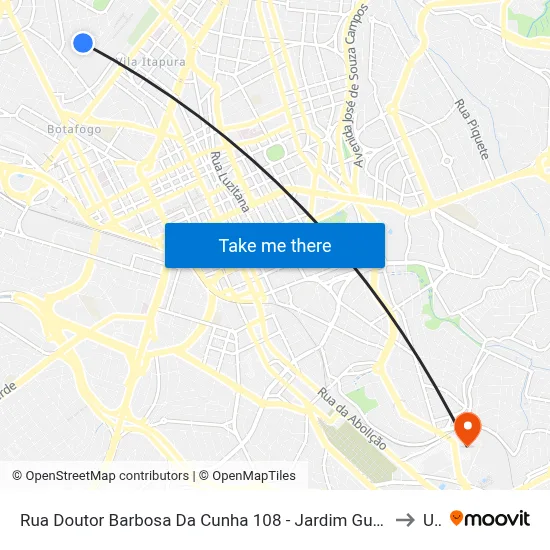 Rua Doutor Barbosa Da Cunha 108 - Jardim Guanabara Campinas - SP 13073-320 Brasil to Unip map
