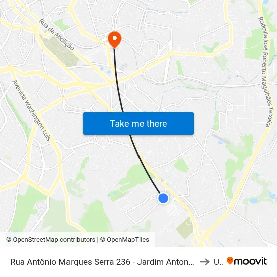 Rua Antônio Marques Serra 236 - Jardim Antonio Von Zuben Campinas - SP 13044-500 Brasil to Unip map