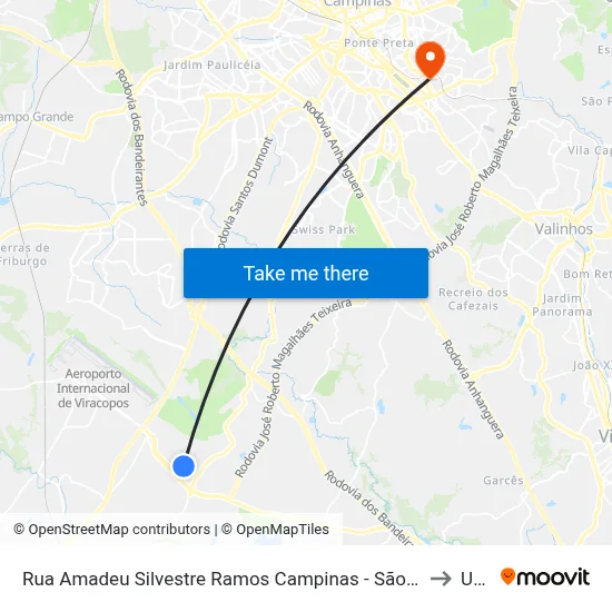 Rua Amadeu Silvestre Ramos Campinas - São Paulo Brasil to Unip map
