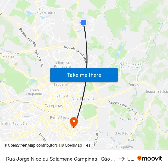 Rua Jorge Nicolau Salamene Campinas - São Paulo 13098 Brasil to Unip map