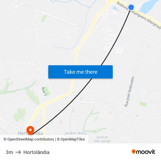 3m to Hortolândia map