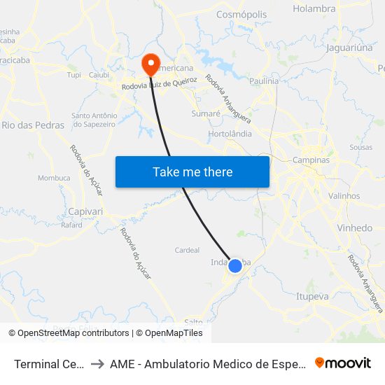 Terminal Central to AME - Ambulatorio Medico de Especialidades map