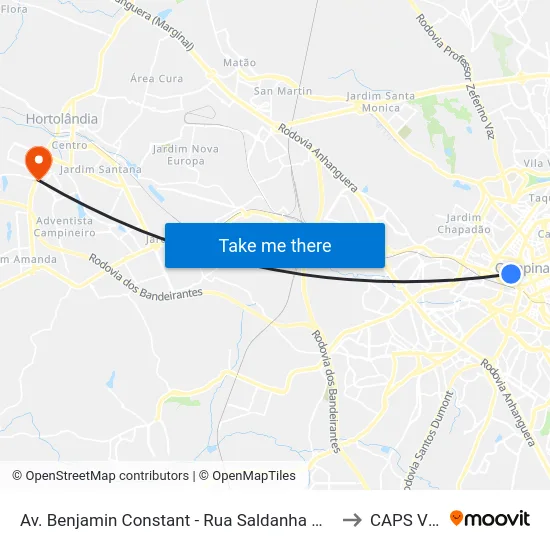 Av. Benjamin Constant - Rua Saldanha Marinho to CAPS Vida map