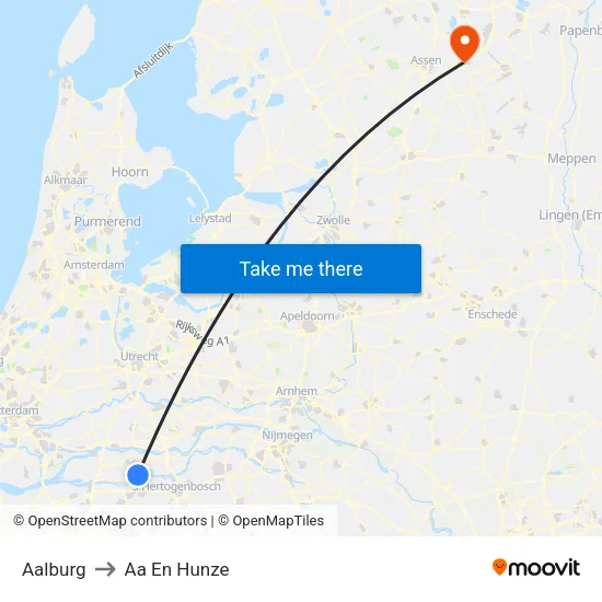 Aalburg to Aa En Hunze map