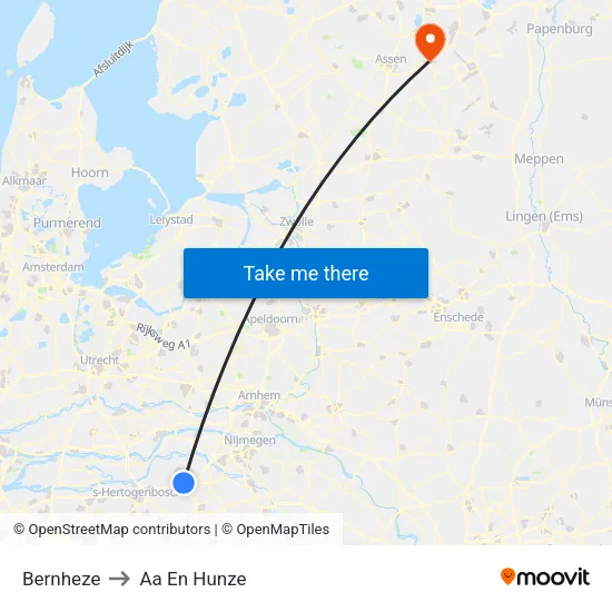 Bernheze to Aa En Hunze map