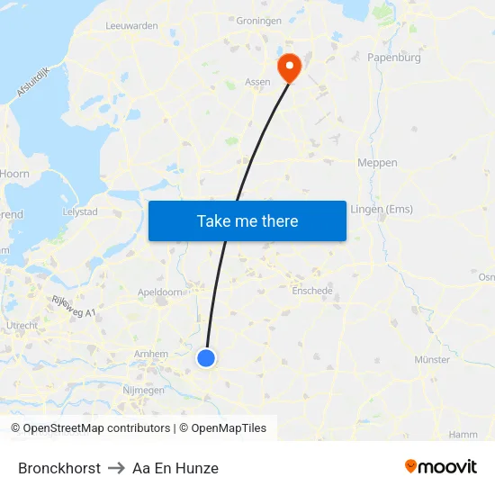 Bronckhorst to Aa En Hunze map