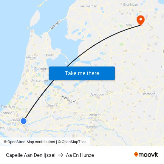 Capelle Aan Den Ijssel to Aa En Hunze map