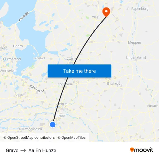 Grave to Aa En Hunze map