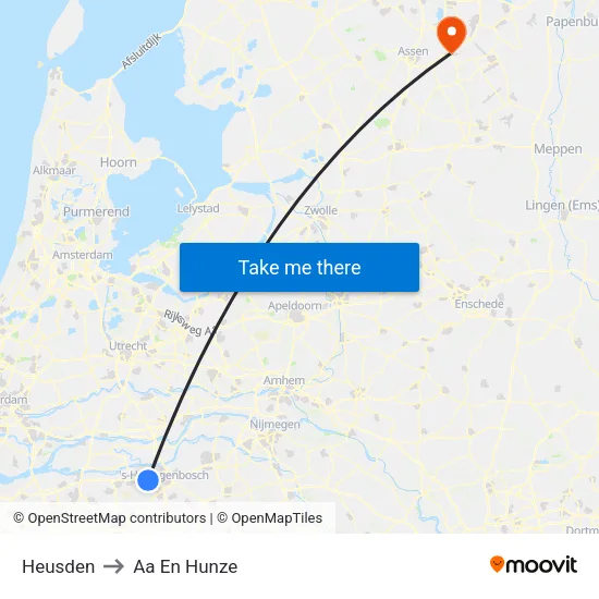 Heusden to Aa En Hunze map
