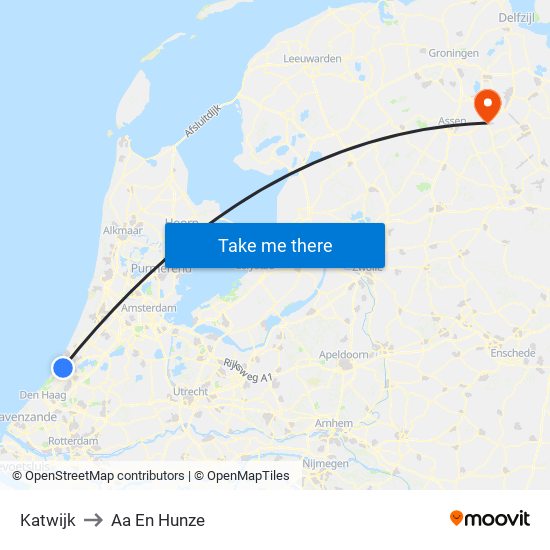 Katwijk to Aa En Hunze map