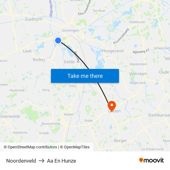 Noordenveld to Aa En Hunze map