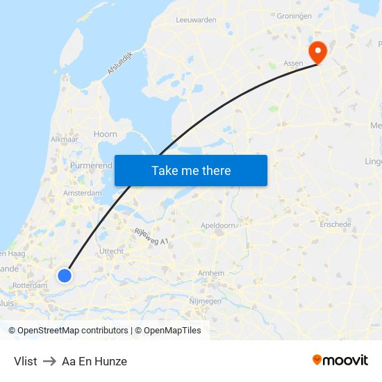 Vlist to Aa En Hunze map