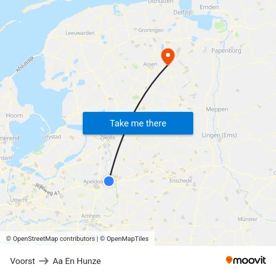 Voorst to Aa En Hunze map