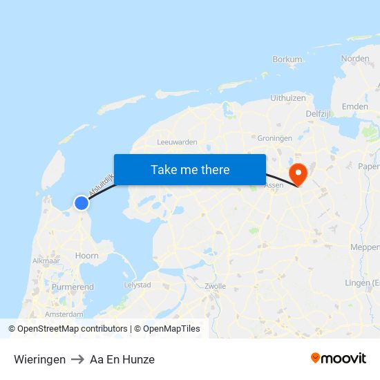 Wieringen to Aa En Hunze map