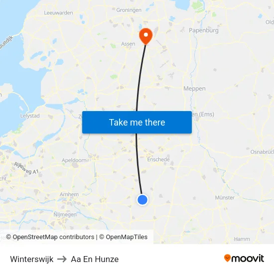 Winterswijk to Aa En Hunze map