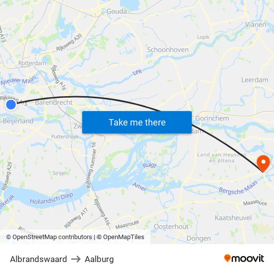 Albrandswaard to Aalburg map