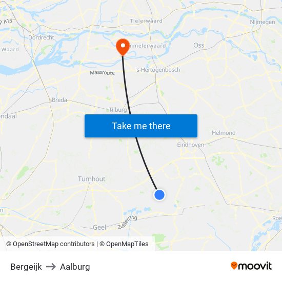 Bergeijk to Aalburg map