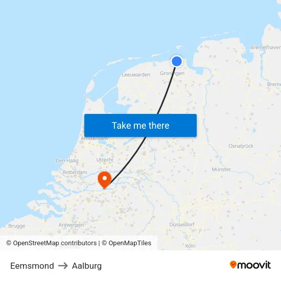 Eemsmond to Aalburg map