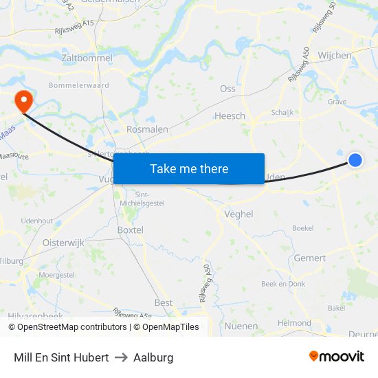 Mill En Sint Hubert to Aalburg map