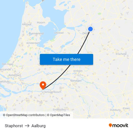 Staphorst to Aalburg map