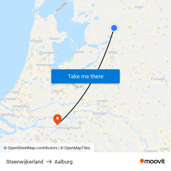 Steenwijkerland to Aalburg map