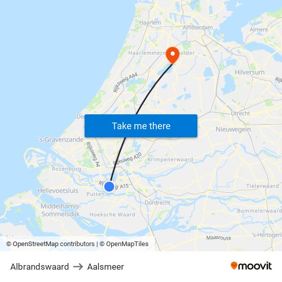 Albrandswaard to Aalsmeer map