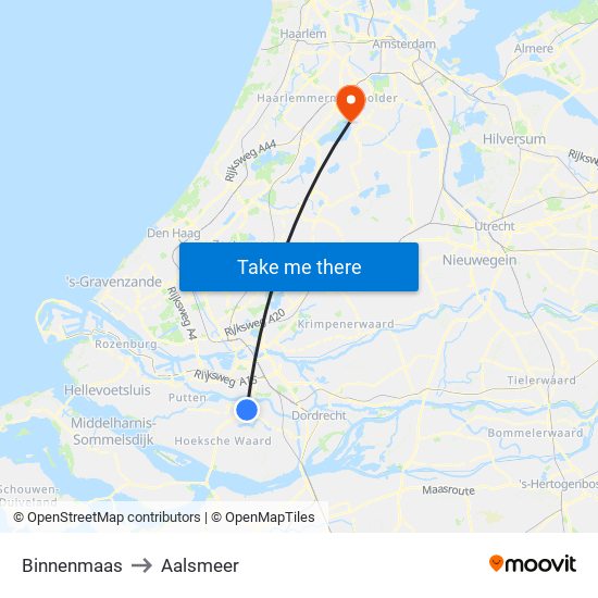 Binnenmaas to Aalsmeer map