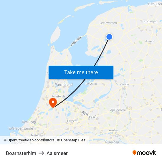 Boarnsterhim to Aalsmeer map
