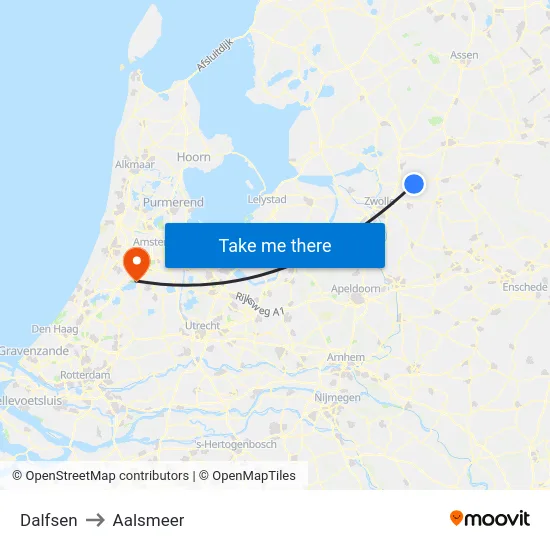 Dalfsen to Aalsmeer map