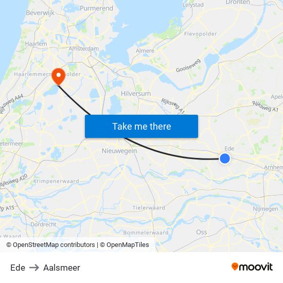Ede to Aalsmeer map