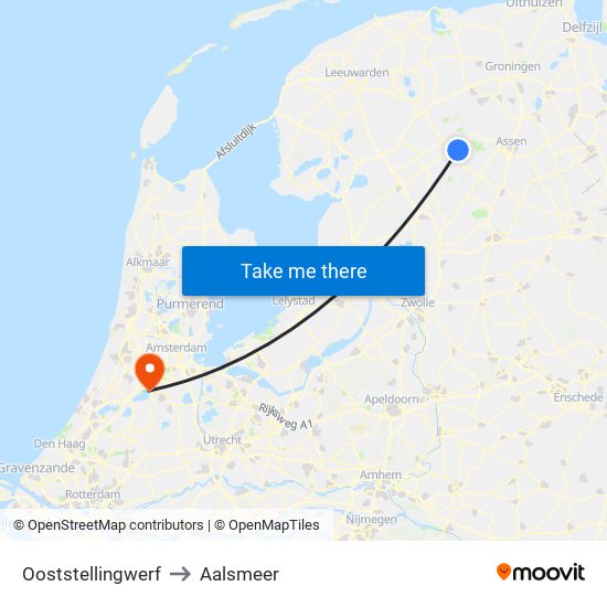 Ooststellingwerf to Aalsmeer map