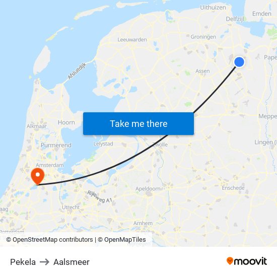 Pekela to Aalsmeer map