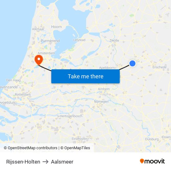 Rijssen-Holten to Aalsmeer map