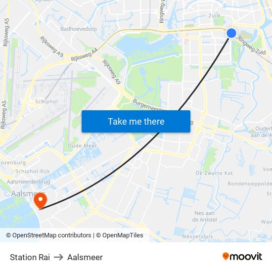 Station Rai to Aalsmeer map