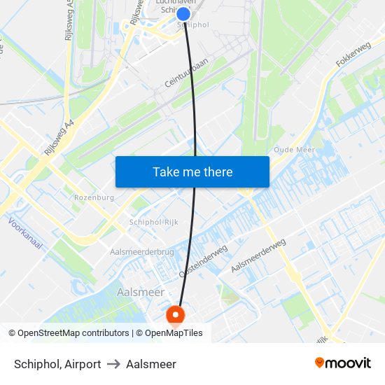 Schiphol, Airport to Aalsmeer map