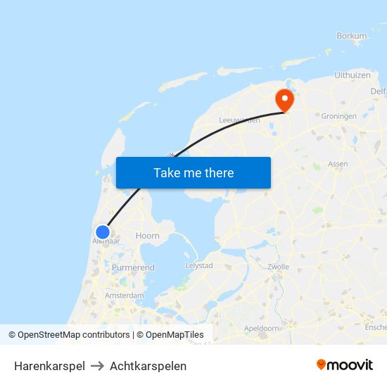 Harenkarspel to Achtkarspelen map