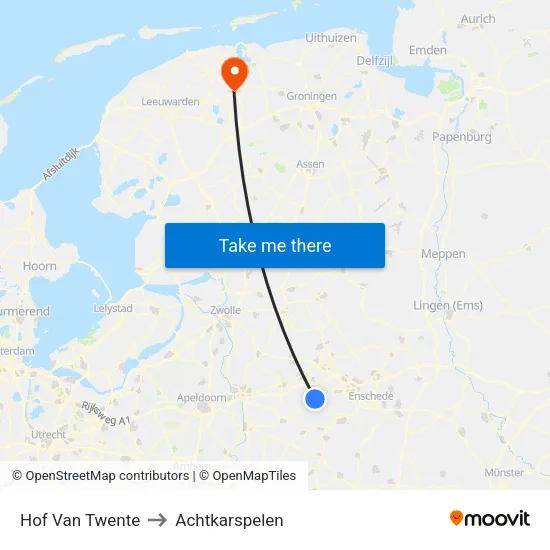Hof Van Twente to Achtkarspelen map