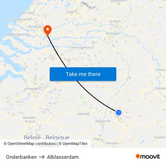 Onderbanken to Alblasserdam map