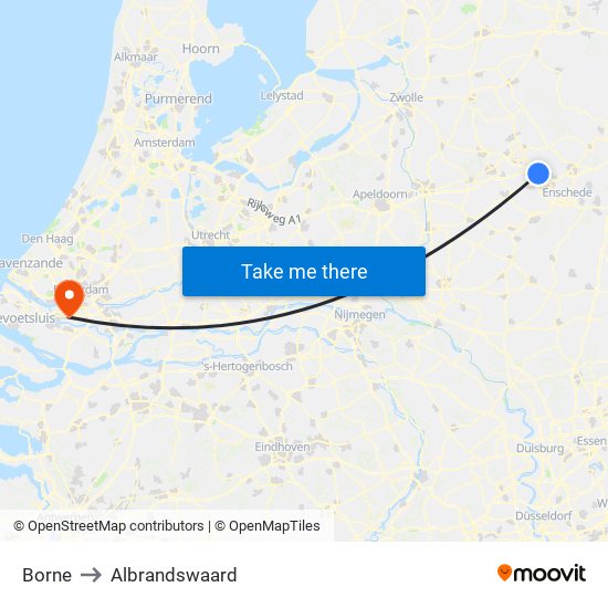 Borne to Albrandswaard map