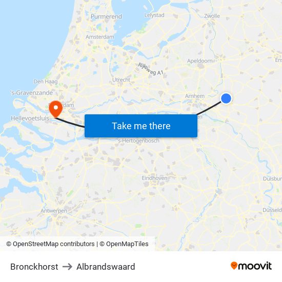 Bronckhorst to Albrandswaard map