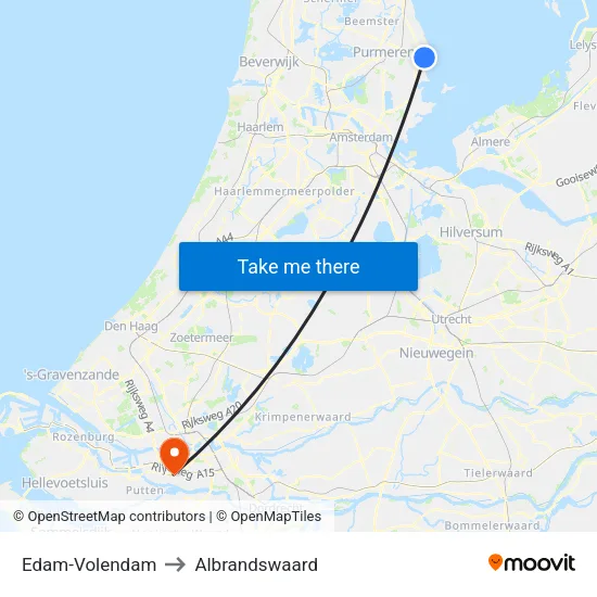 Edam-Volendam to Albrandswaard map